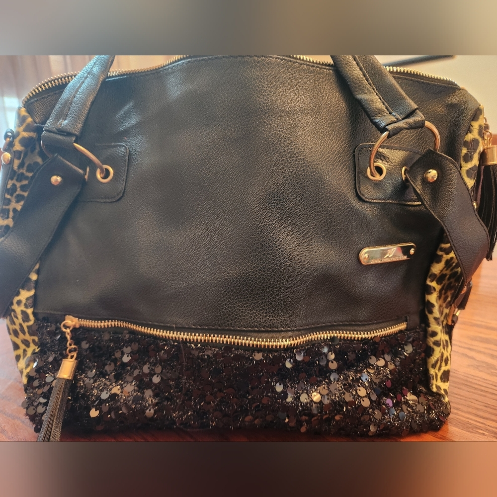 Zhenxing Sparkly Animal Print Tote/Satchel - Picture 2 of 10